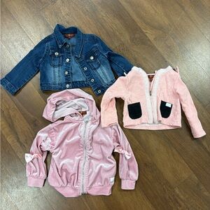 7 For All Mankind Blue Denim and Pink Jacket Set